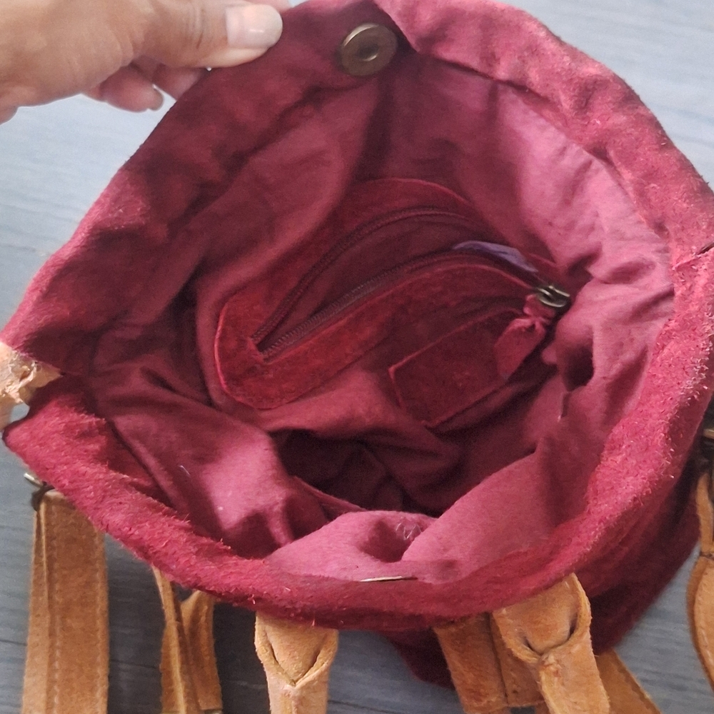 Free People Scout Slouchy Crossbody Bag EUC Brandy Wine - Picture 7 of 7